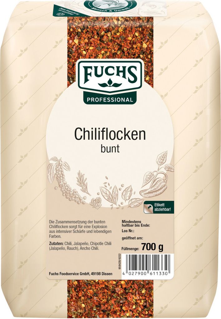 Fuchs Foodservice Chiliflocken bunt aromatischer Geschmack 700g