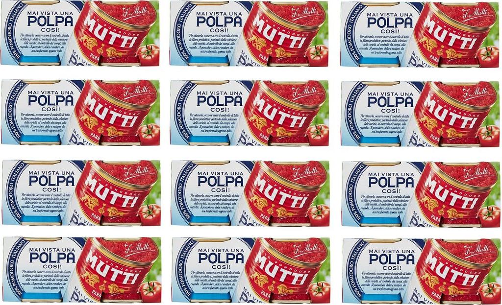 12x Mutti Polpa di Pomodoro Tomatenpulpe Tomatenfruchtfleisch Italienische Tomaten ( 2 x 210g )