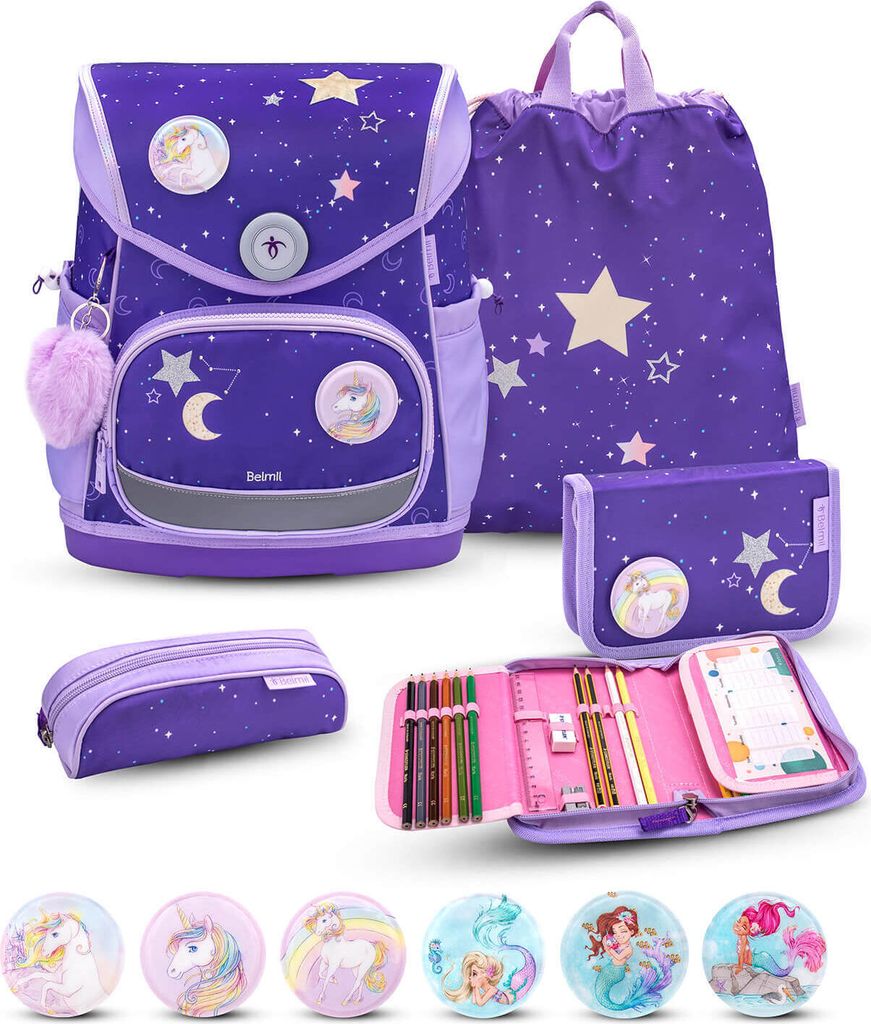 Belmil Comfy Plus Premium Schulranzen Set 5-teilig "Dahlia"