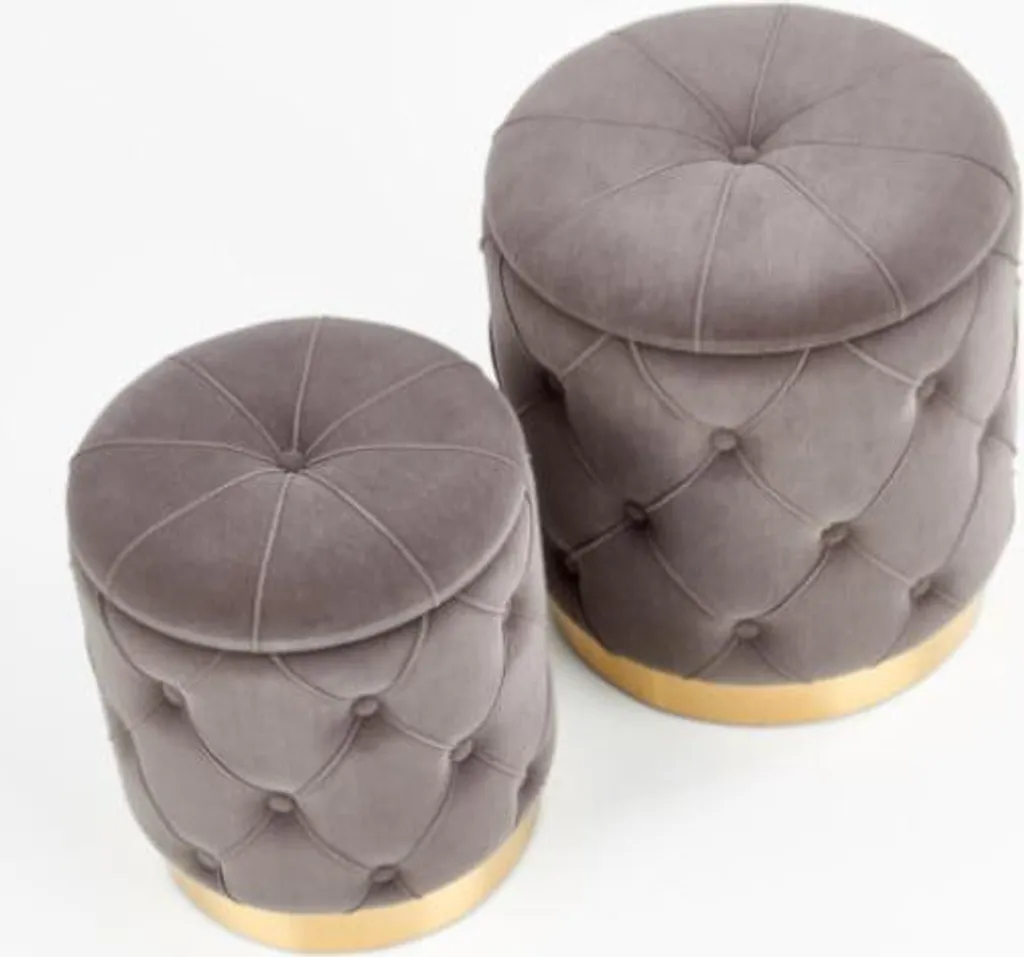 Ensemble 2 poufs Polly gain de place pour petits salons et studios - 3