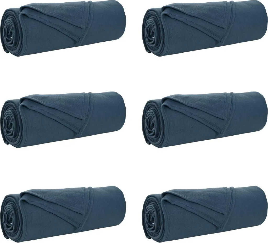 Plaids en Polaire Bleu Marine 280x210cm - Lot de 6 Couvertures Chaudes