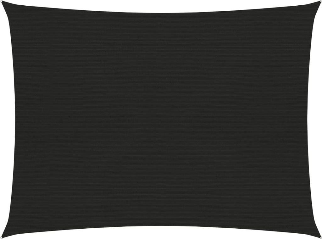 The Living Store Sonnensegel 160 g/m² Schwarz 3,5x4,5 m HDPE