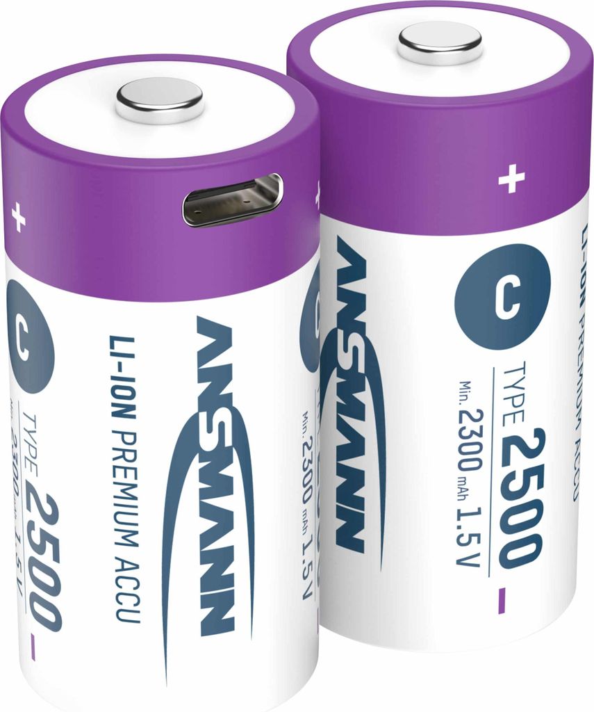 2 batterie ricaricabili ANSMANN 2500 Baby C 2.300 mAh Immagine del prodotto 