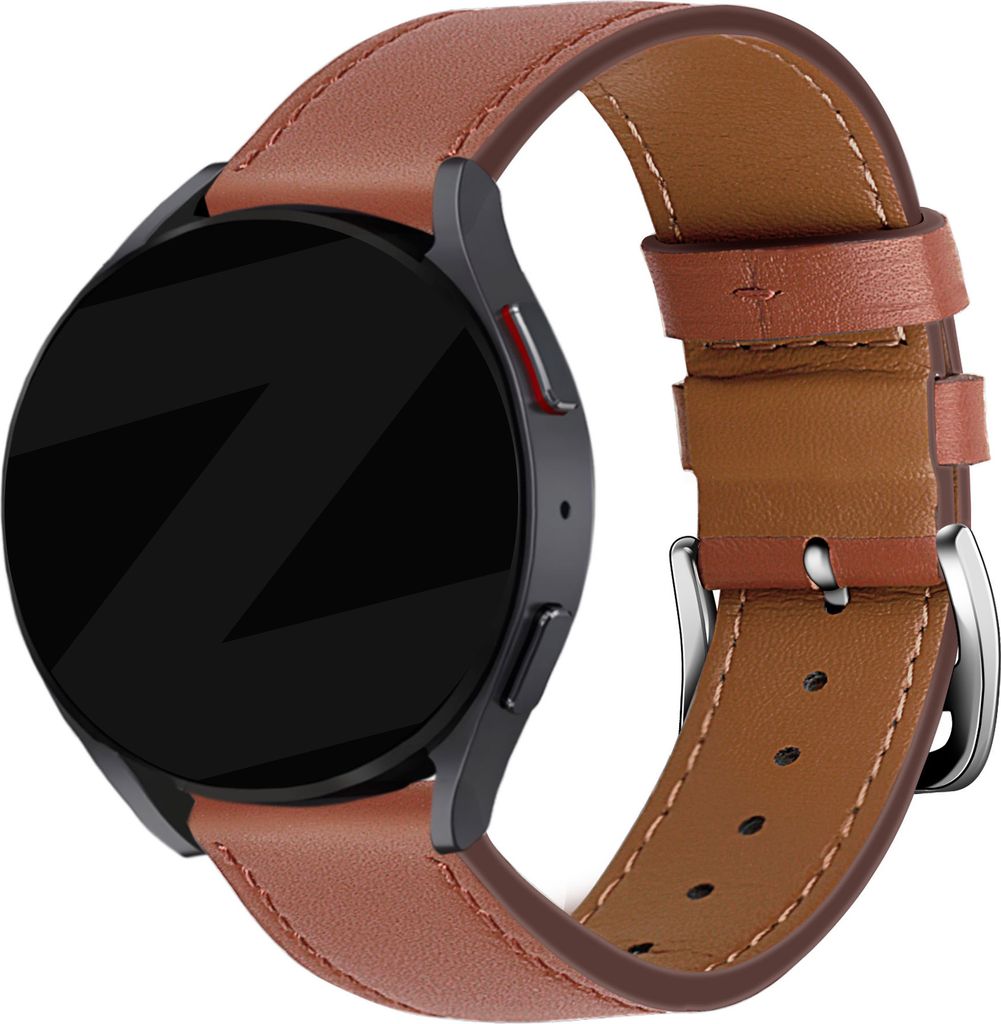 Bandz universelles 20-mm-Lederarmband „Deluxe“ Samsung Galaxy Watch Galaxy Watch 4 / Watch 5 – Pro / Watch 6 – Classic / Watch 7 (40 & 44 m...
