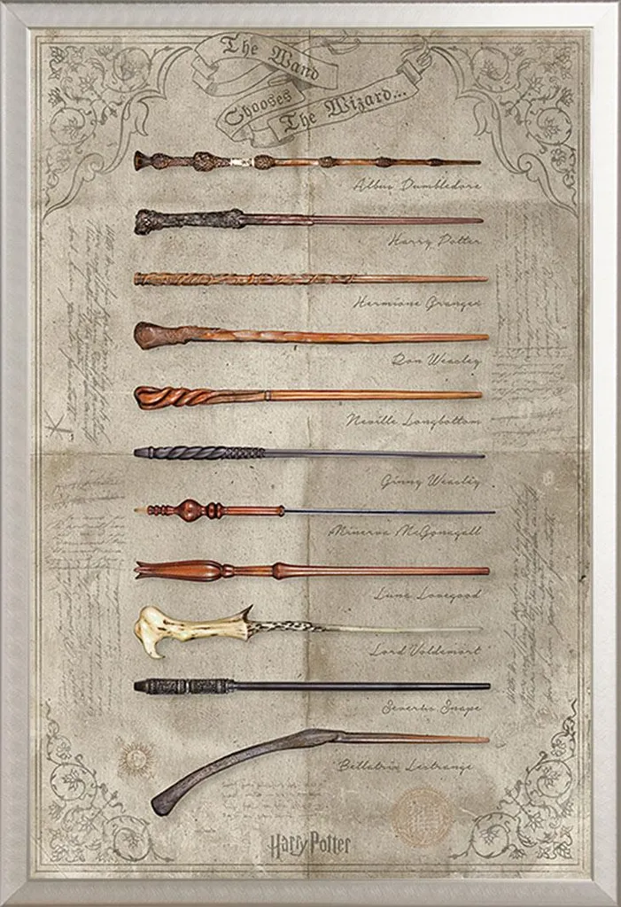 Regalo Harry Potter: Poster Bacchette Incorniciato Shinsuke Argento