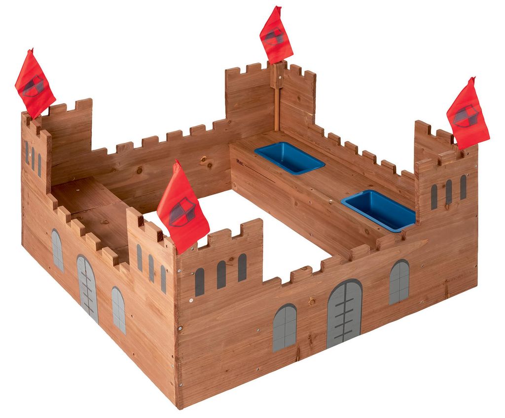 PLAYTIVE Sandkasten Ritterburg aus Vollholz inkl. Produktbild 