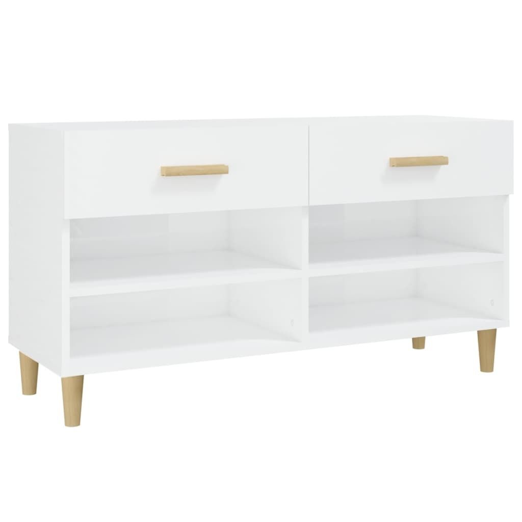 vidaXL Szafka na buty biała wysoki połysk 102x35x55 cm Zdjęcie produktu 