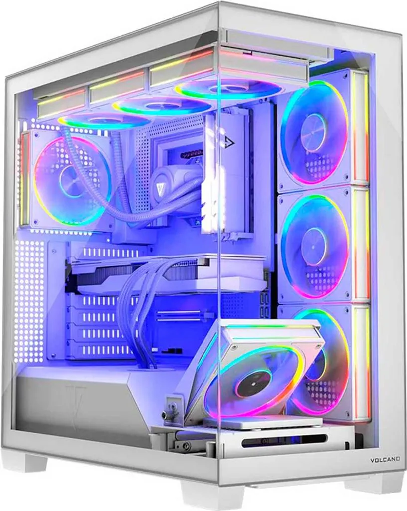 Châssis PC Moyen Tour Modecom Stellar 5F ARGB Blanc avec 5 Ventilos