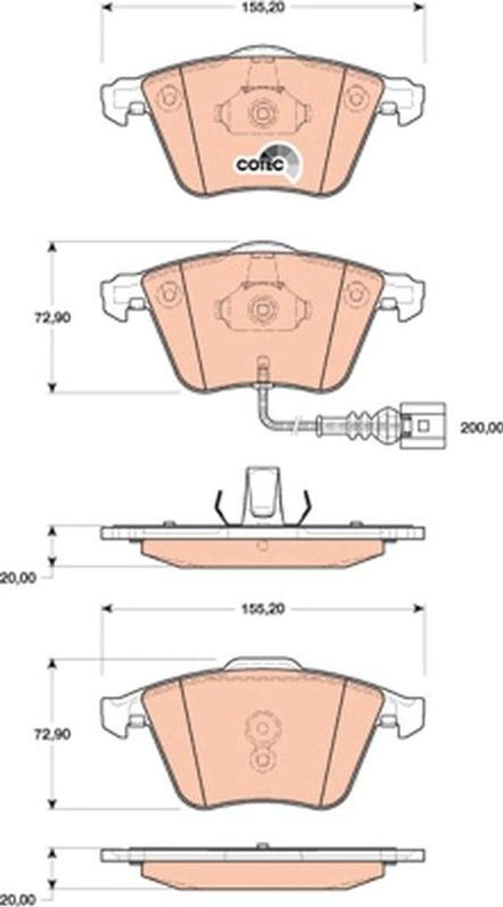 TRW Bremsbeläge Satz Vorne für VW GOLF VI (5K1) GDB1809