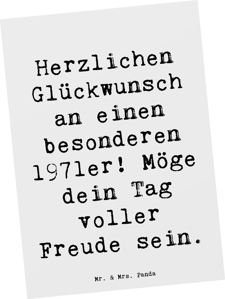 Mr. & Mrs. Panda Postkarte Spruch 1971 Geburtstag - Weiß - Geschenk, Grußkarte, Happy Birthday, besondere Geschenke, Designkarte, Geburtsjahr, Al...