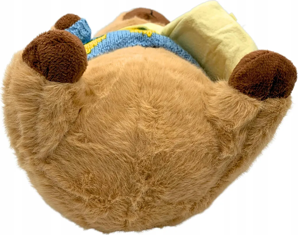 Peluche Capybara Pullover avec son petit sac à dos marron - 25 cm - 11