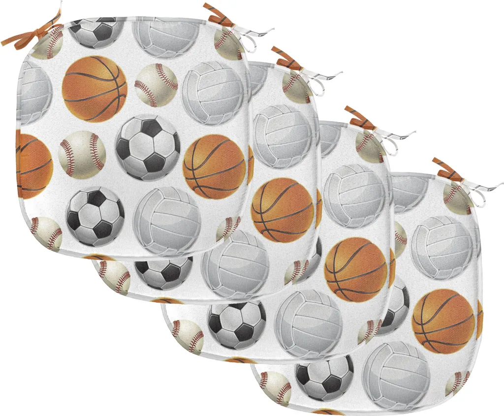 Set 4 Cuscini Sedie Sport 40x40 Impermeabili | ABAKUHAUS Arancio Nero