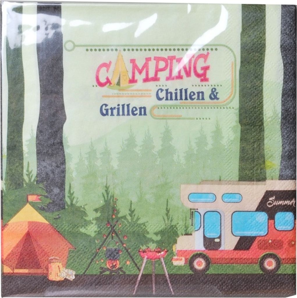 20 Servietten Camping Wohnmobil 2-lagig, 33x33cm Produktbild 