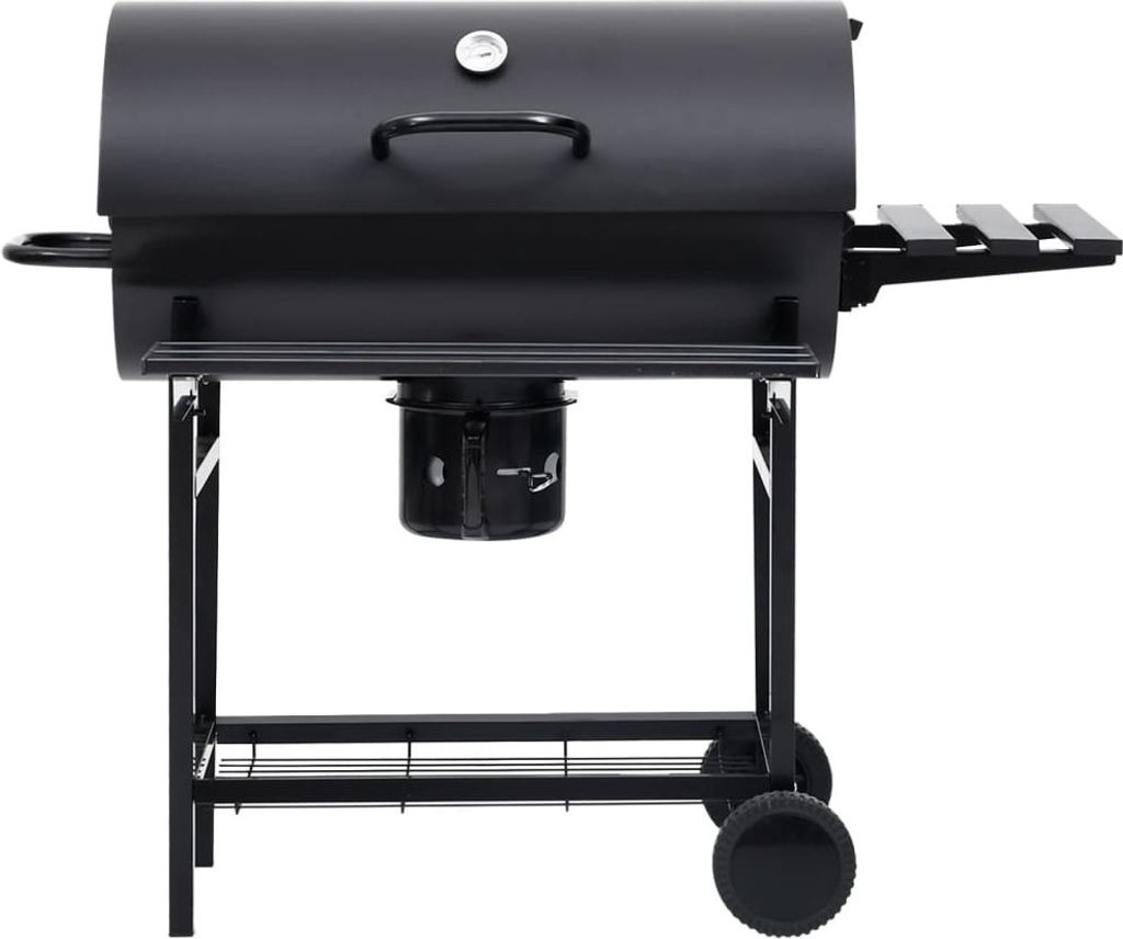 "Winter Sale" Gasgrills - Schwarz Grillwagen mit Rädern und Ablagen Schwarz Stahl 115x85x95cm DE4224970