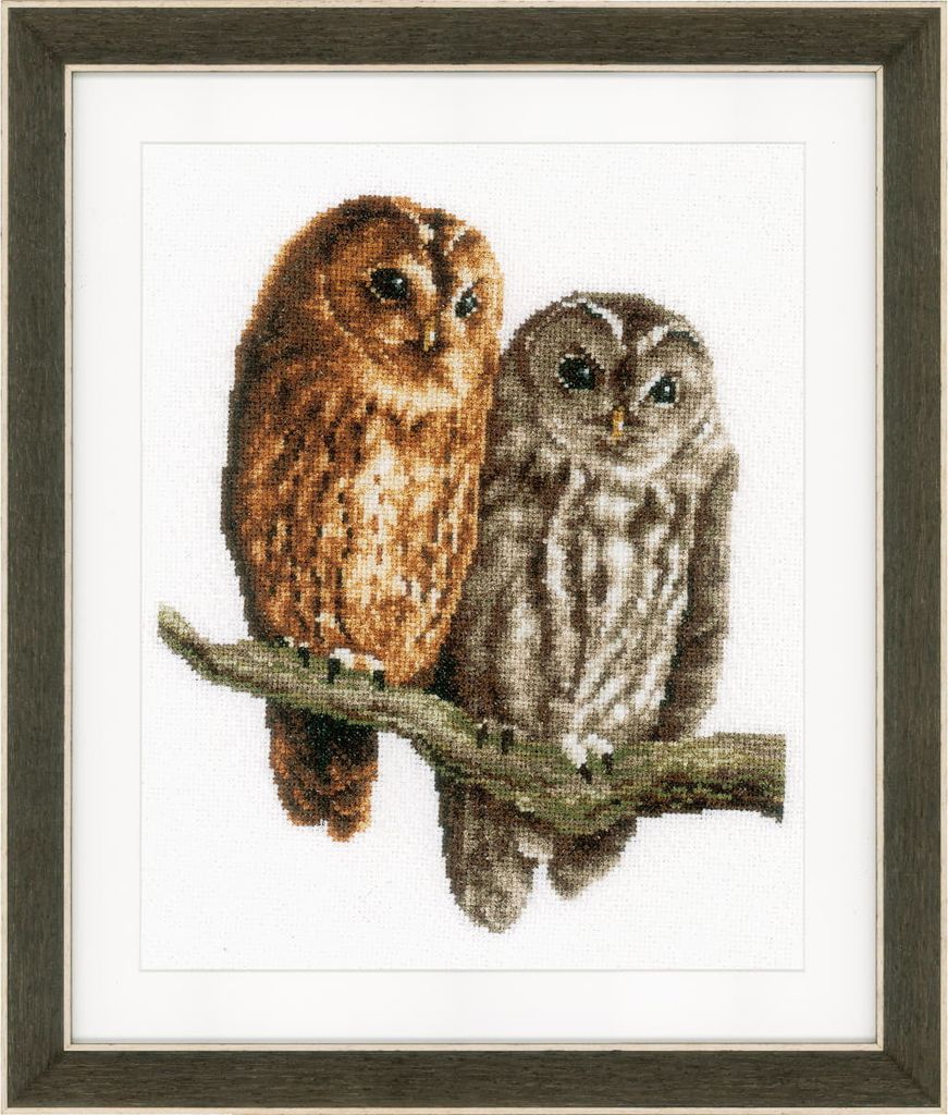 Vervaco Kreuzstich Set "Eulen", Zählmuster, 26x29cm