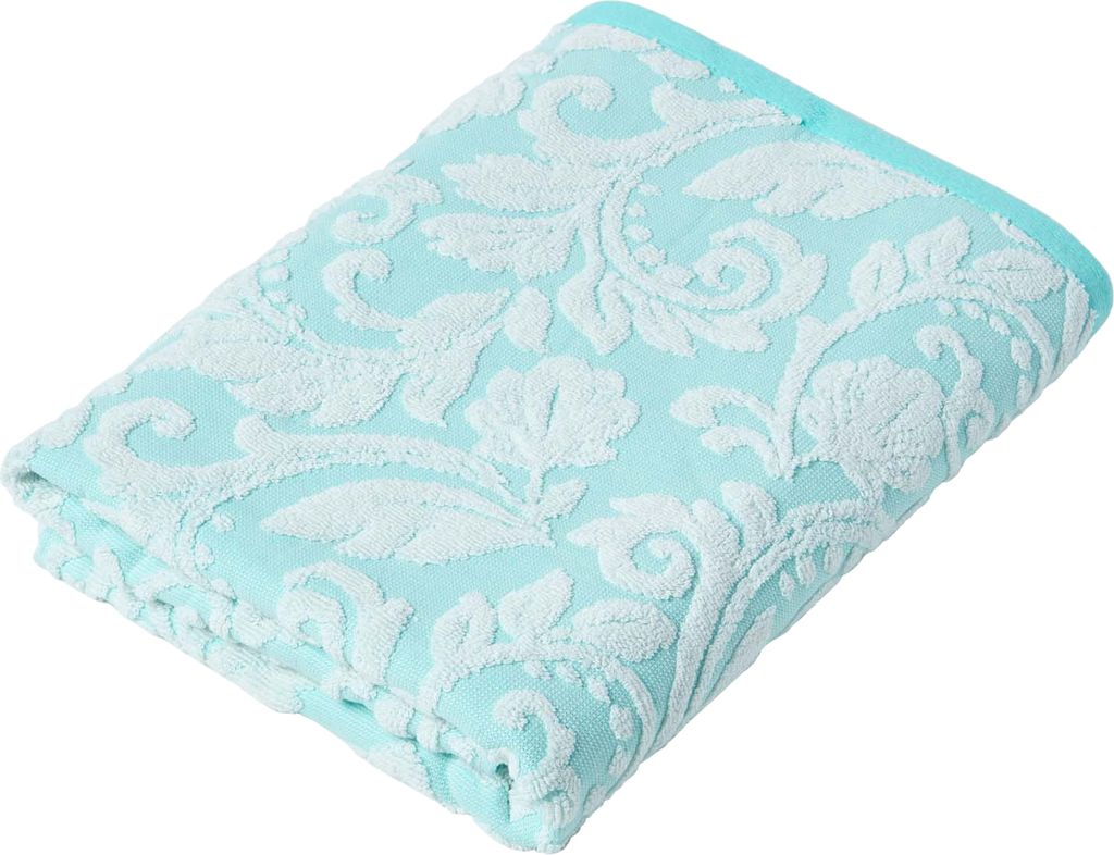 HOMESCAPES Badehandtuch aus türkischer Baumwolle, Damast-Muster, blau