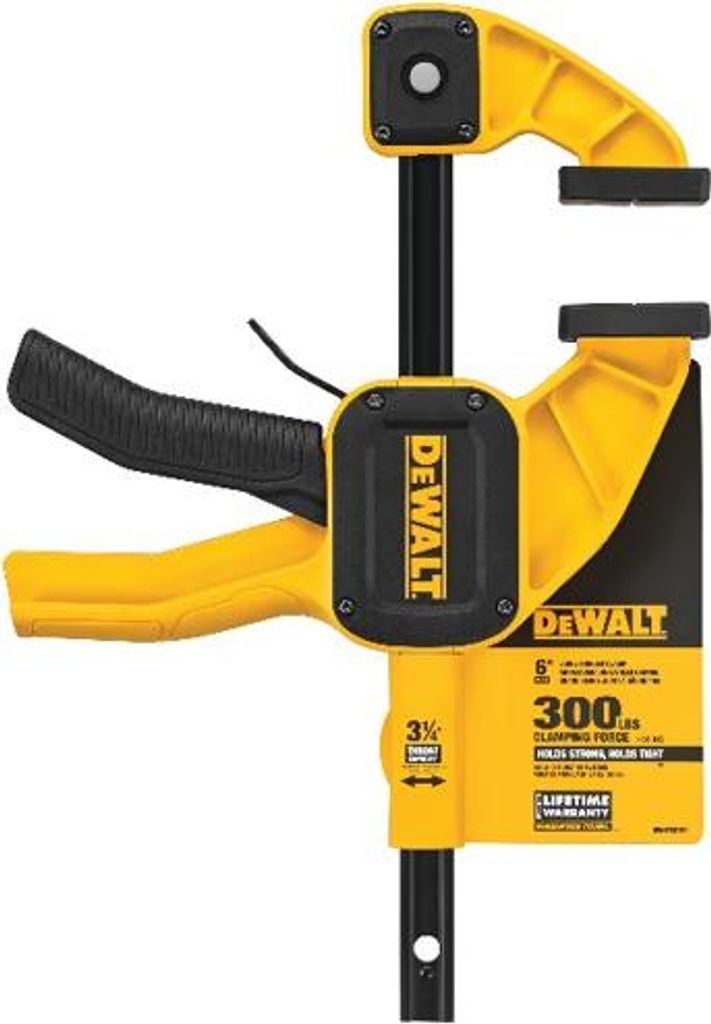 A DeWalt clamp is shown against a white background.