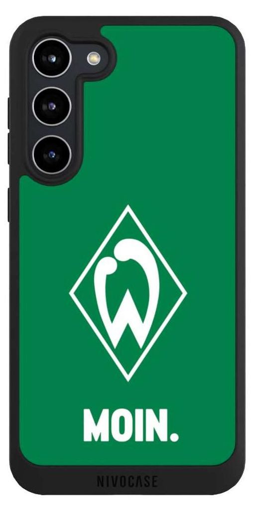 NIVOCASE Handyhülle für Samsung Galaxy S23+ Hülle NIVOpure Case Schwarz Moin Offizielles Lizenzprodukt SV Werder Bremen