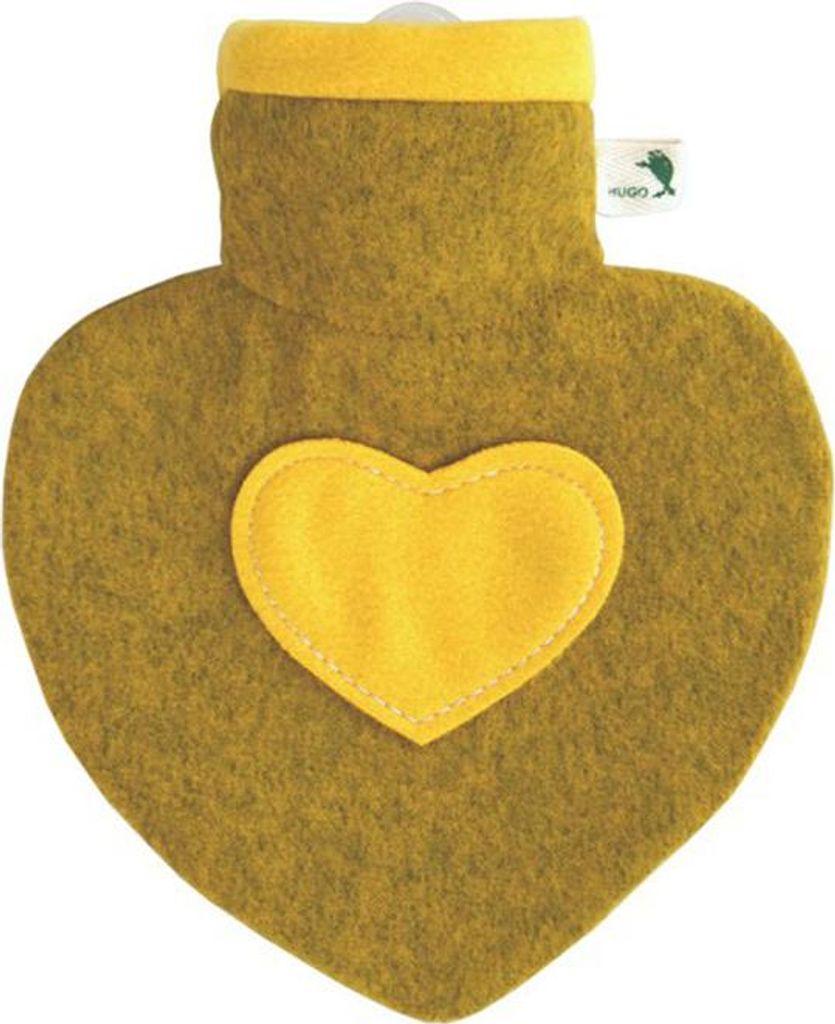 Hugo Frosch Wärmflasche Herz 1,0 L, Strickbezug Grapefruit