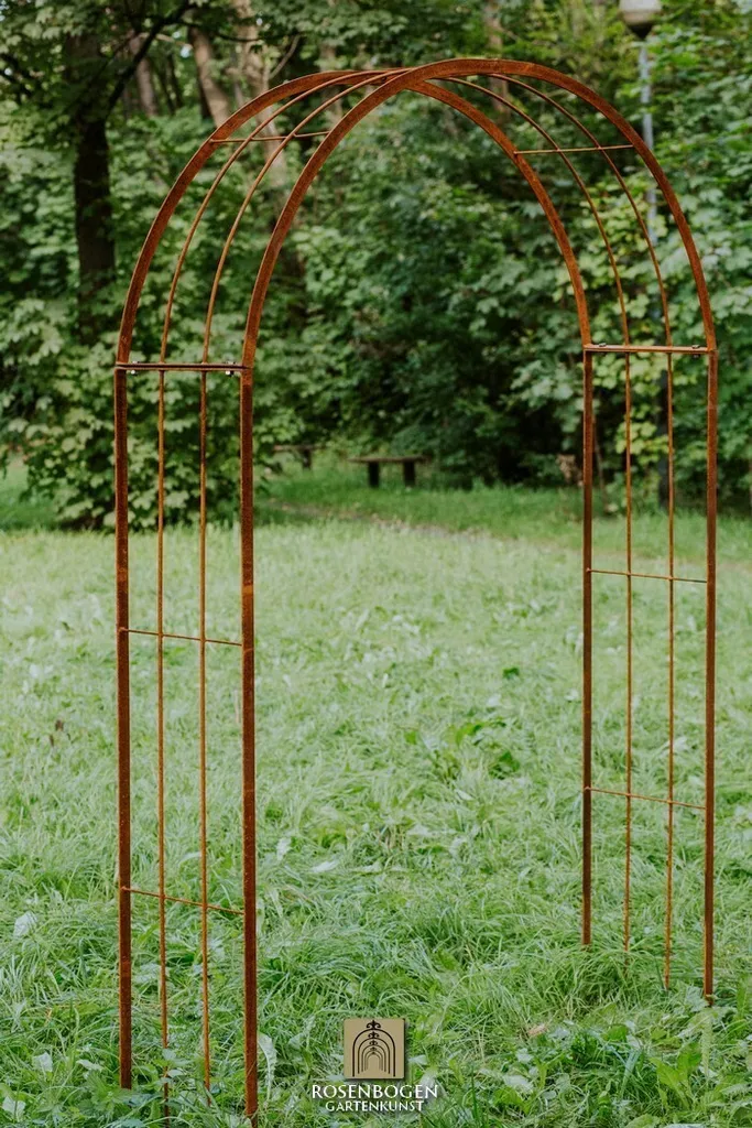 Aménagez votre allée avec l'arc de roses EMMA 120 cm en acier galvanisé