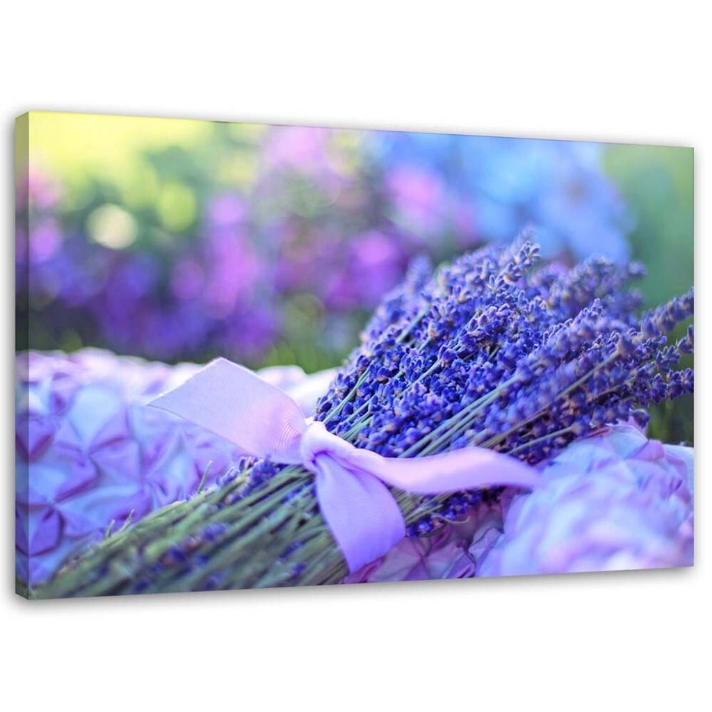 Leinwandbild lavendelblüte 60x40 cm Feeby lila wandbild bereit zum aufhängen