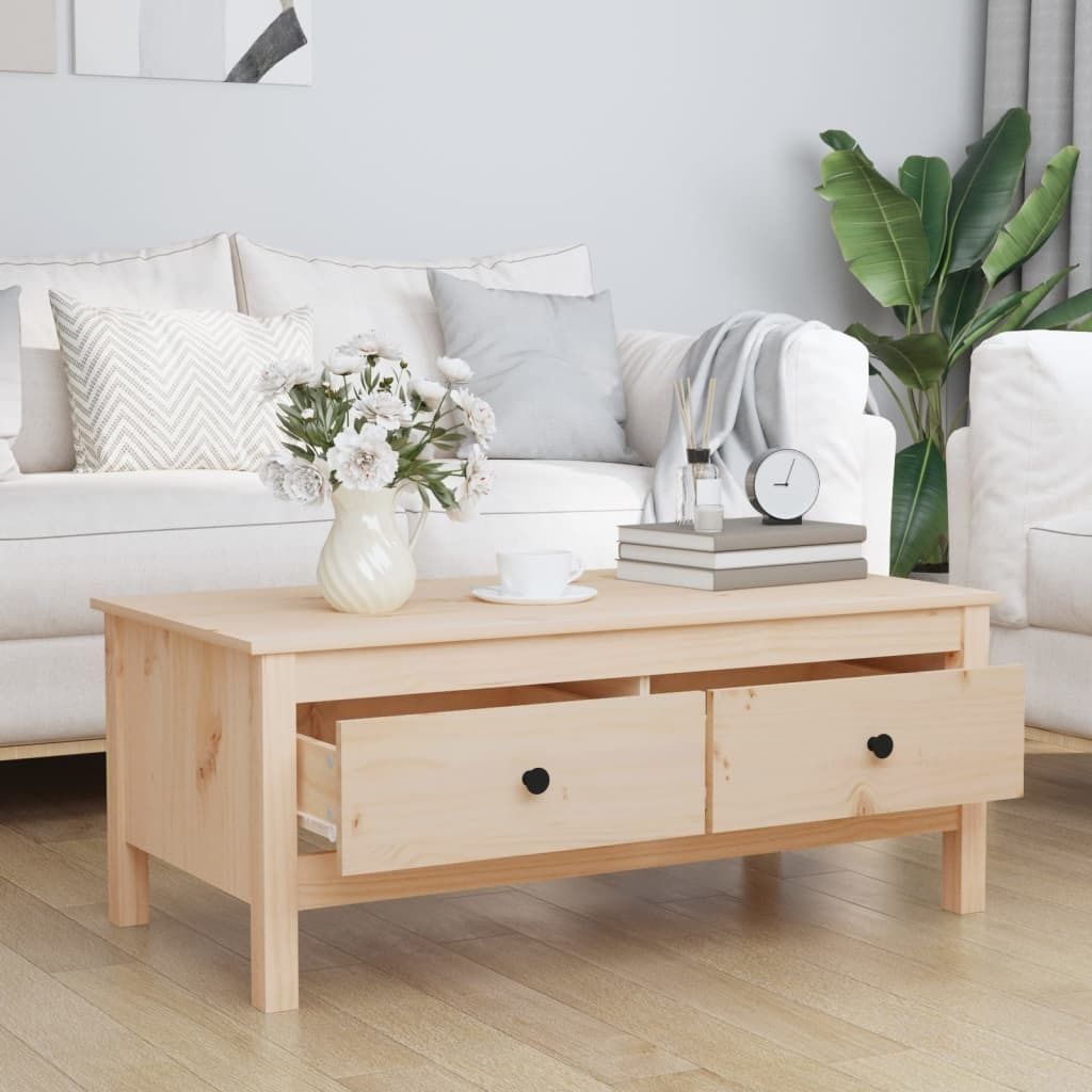 "Winterschlussverkauf "Couchtisch - CLORIS - Wohnzimmertisch - Robust und langlebig - 100x50x40 cm Massivholz Kiefer - DEMöbel6592459