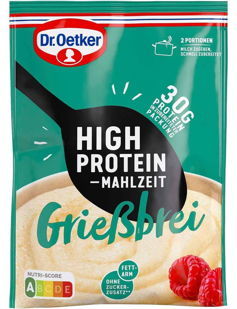 Oetker Krupicová kaše s vysokým obsahem bílkovin 0,095 kg Obrázek produktu 