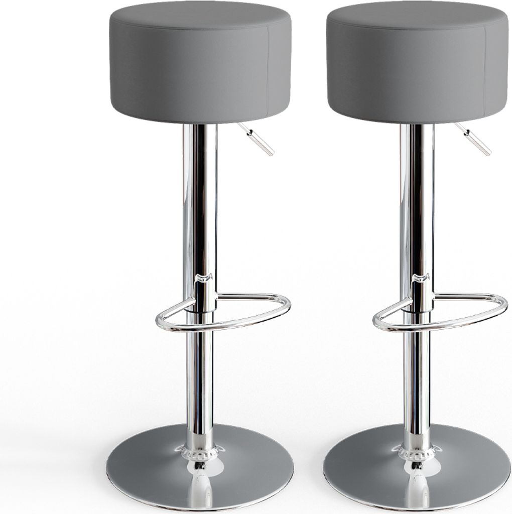 Set di 2 sgabelli da bar Vicco  Grigio 33 x 92 cm 2 parti, Immagine del prodotto 