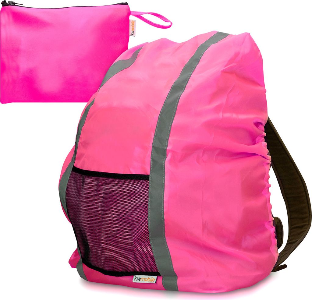 kwmobile Regenschutz Rucksack Schulranzen Regenhülle - 64x84 cm Hülle für Ranzen reflektierend wasserabweisend - Regenschutzhülle
