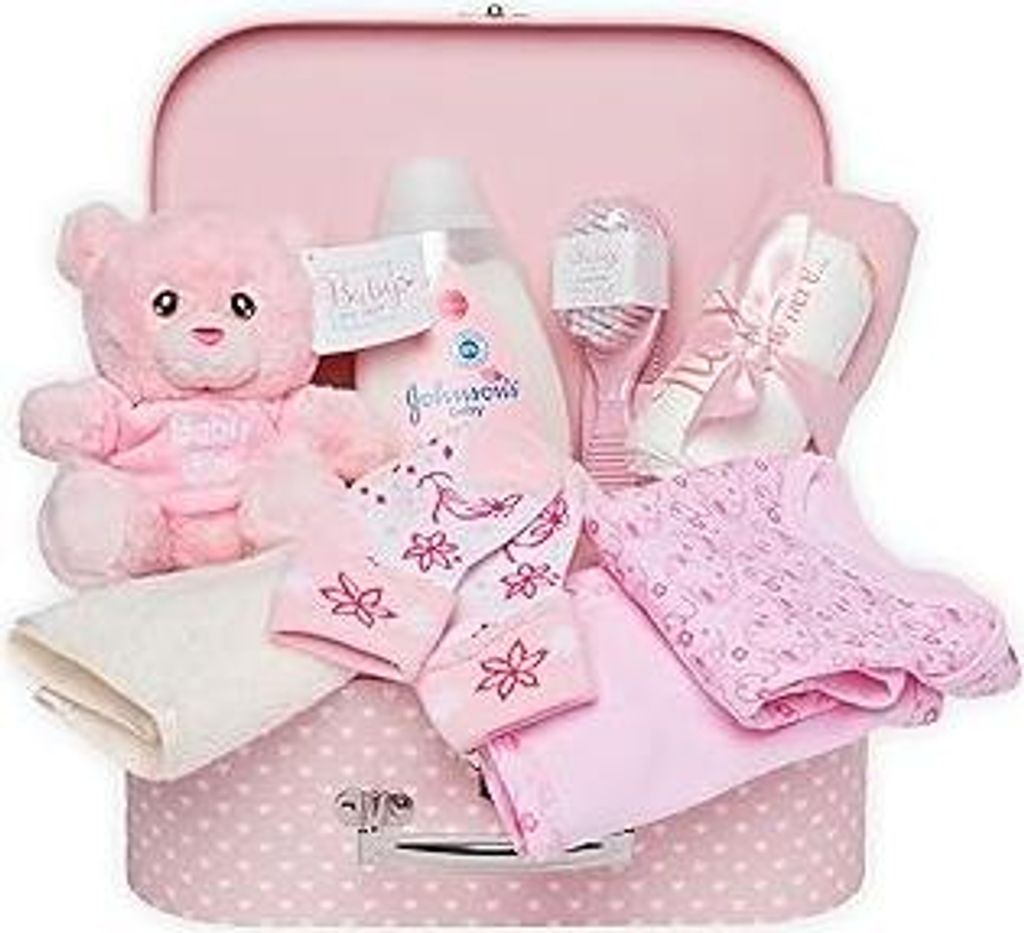 Baby Box Shop Baby Geschenk Mädchen – 12-teiliges Neugeborenen Geschenkset zur Geburt, Geschenkkorb für Baby Girl in Rosa, Baby Geschenk Geburt...