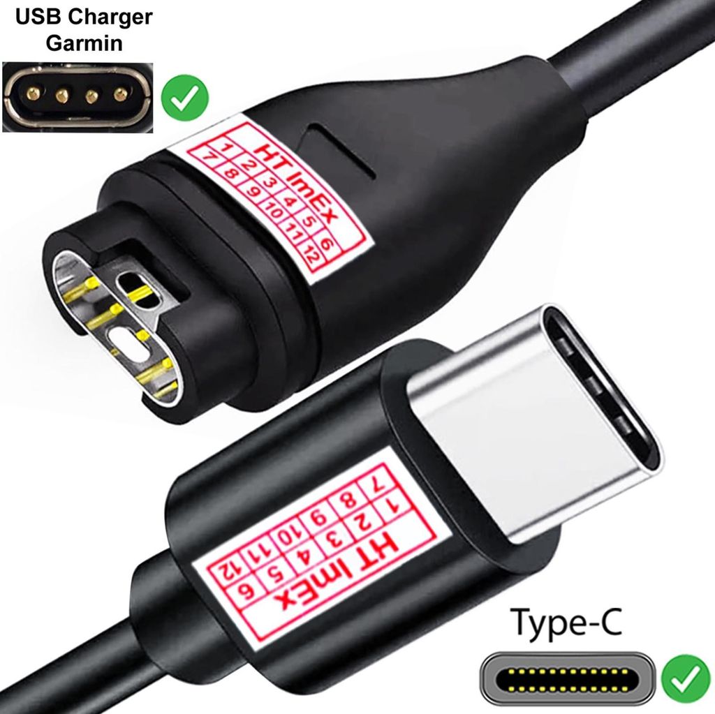 USB-C Ladekabel kabel für Garmin Fenix 6 Pro Solar, Fenix 6X,Instinct Tactical