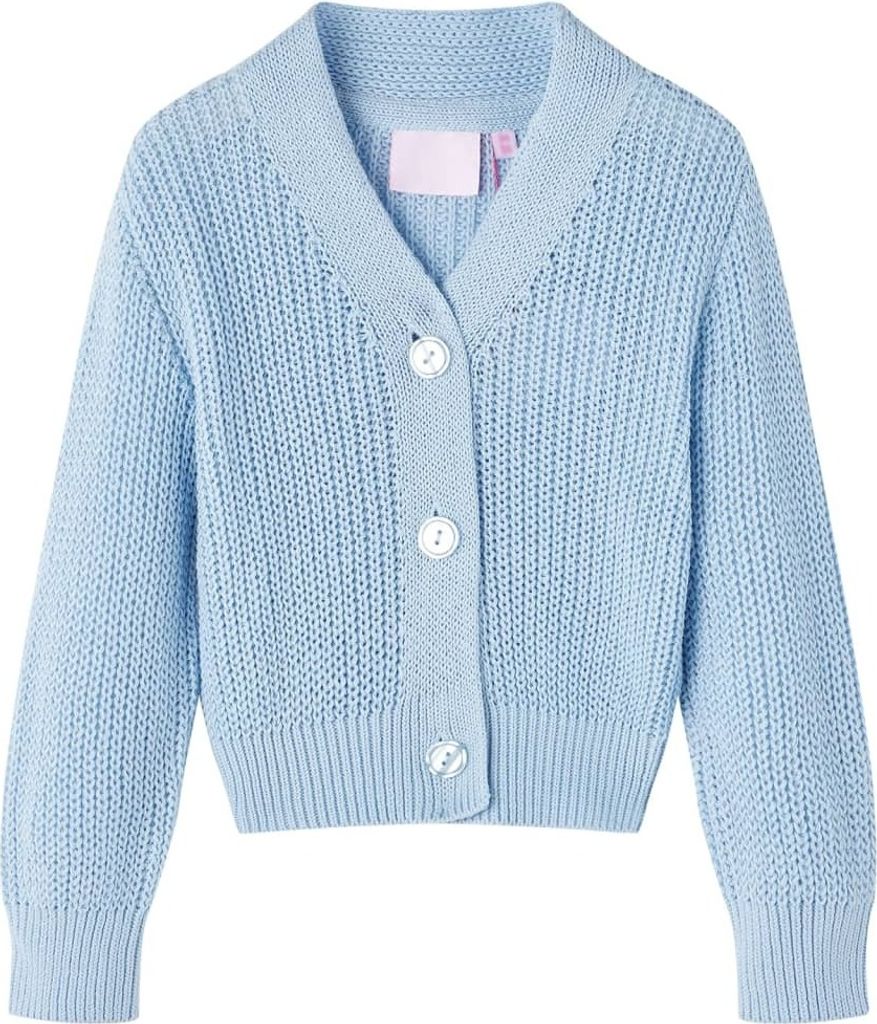 Kinder-Strickjacke Blau Gr. 104 V-Ausschnitt Lange Ärmel Produktbild 