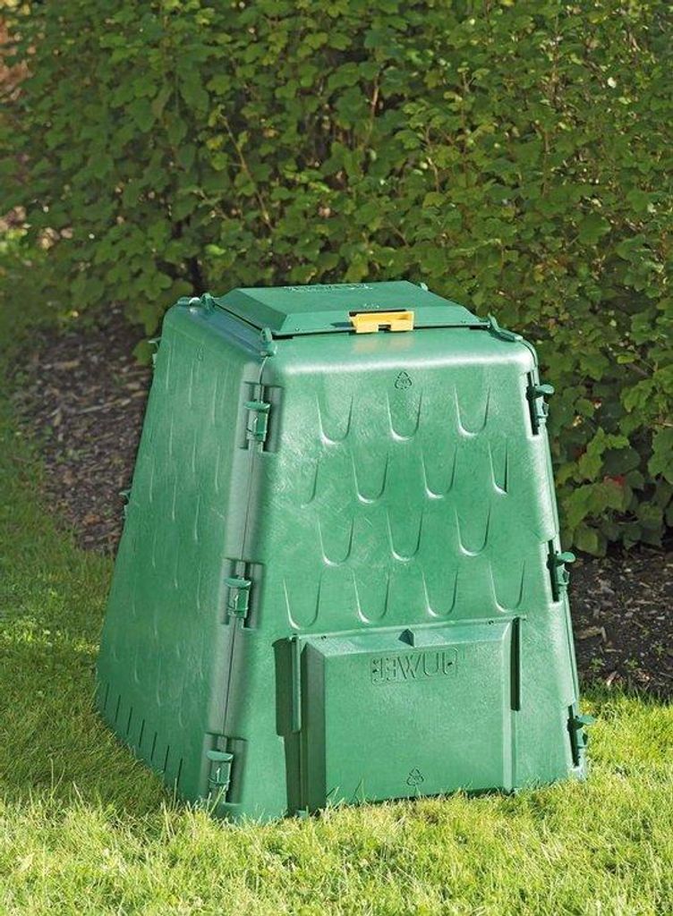 Kompostbehälter AEROQUICK 290 (Fassungsvermögen 290 l für Garten- und Küchenabfall) mit UV-beständigem recyceltem Kunststoff und 2 Entnahmekla...