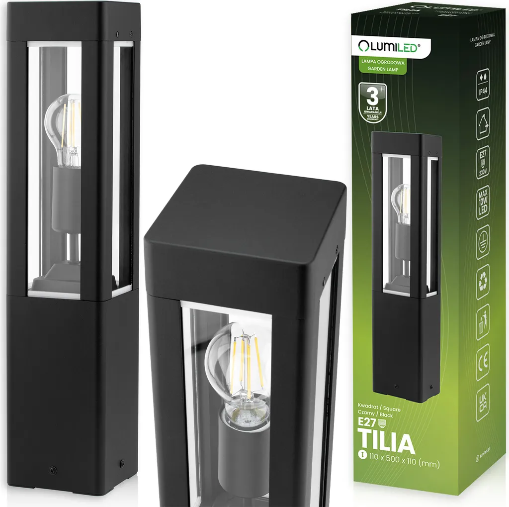 Éclairage extérieur anti-corrosion IP44 Borne aluminium noir LUMILED