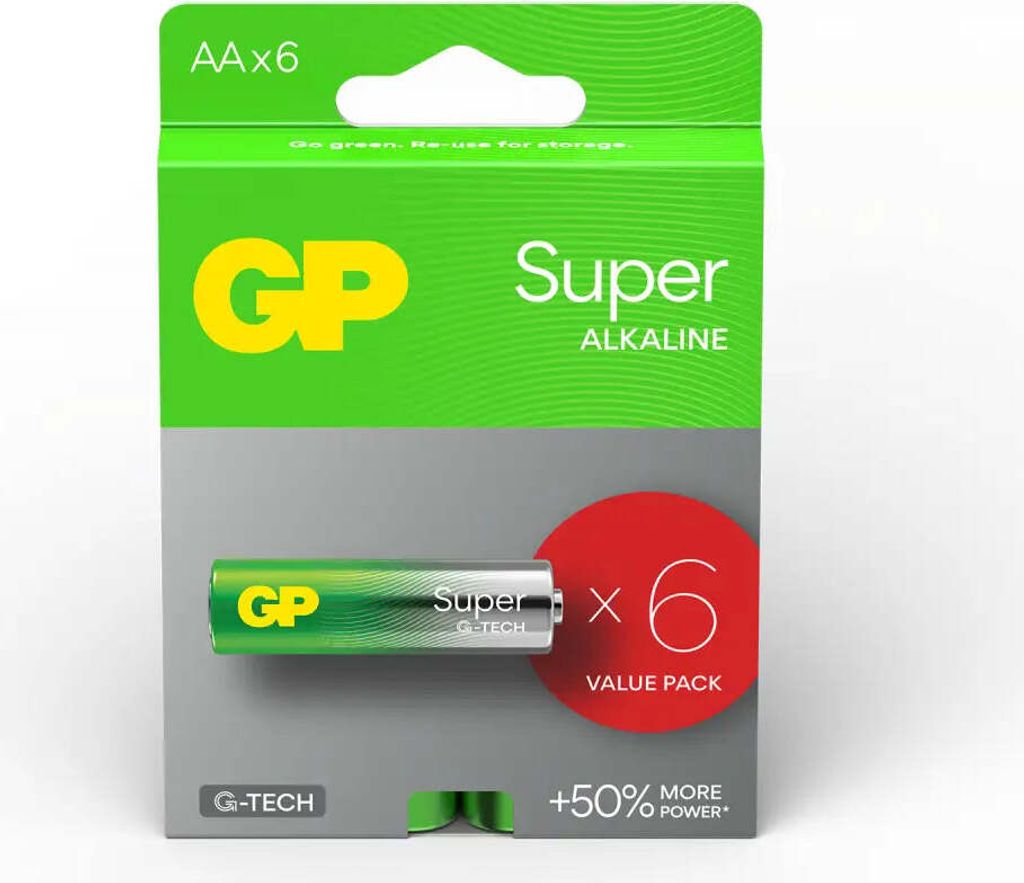 Batteria alcalina GP SUPER LR6 AA, 4+2 pezzi in confezione Immagine del prodotto 