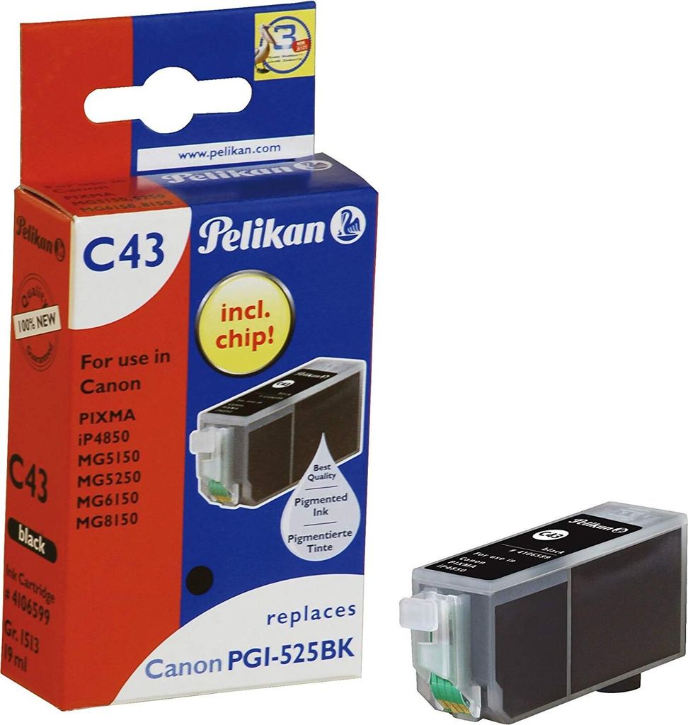 Tintenpatrone kompatibel mit Canon PGI-525 Gr. 1513 schwarz 19ml.