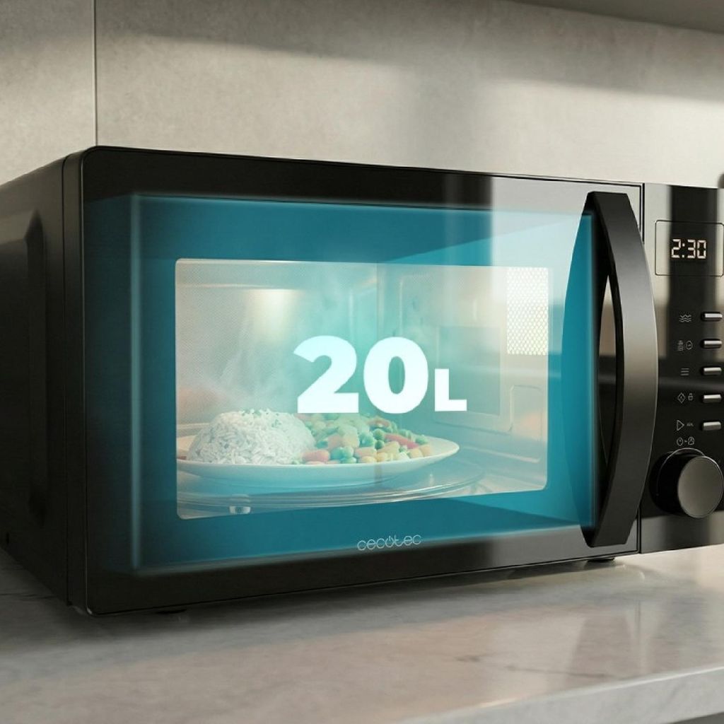 Cecotec Mikrowelle Proclean 5005 black. 20 Liter Fassungsvermögen, 700W Leistung, 3DWave-Technologie, Abtau-Funktion