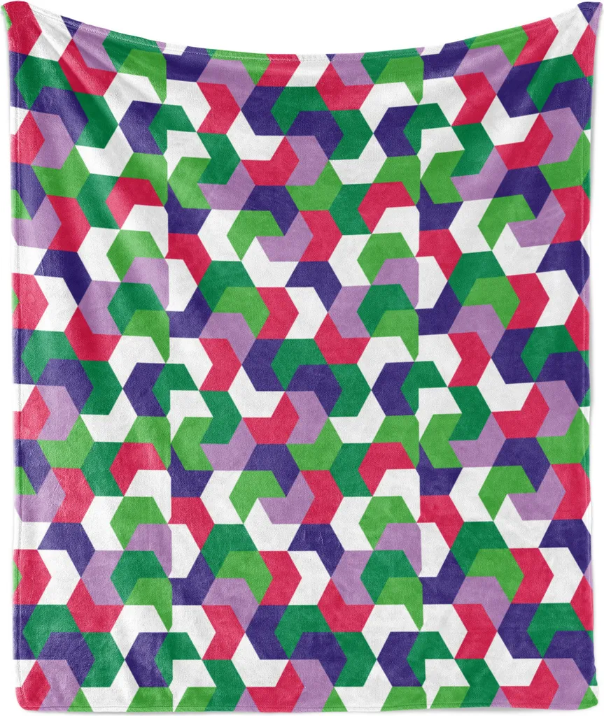 Plaid Moderno ABAKUHAUS 175x230 Multicolore - Geometrie Esagonali