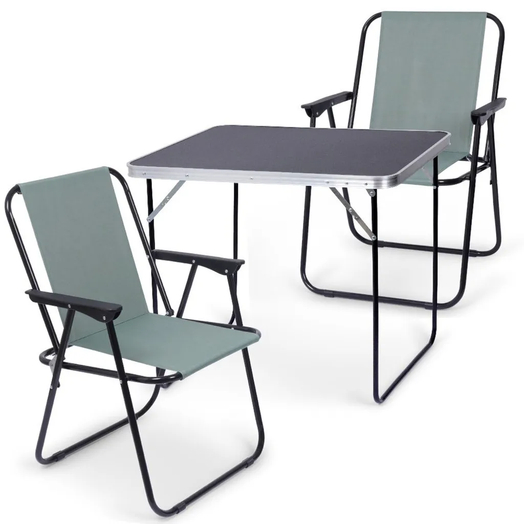 Table de Camping Pliante Gain de Place avec Chaises Set Voyage Compact