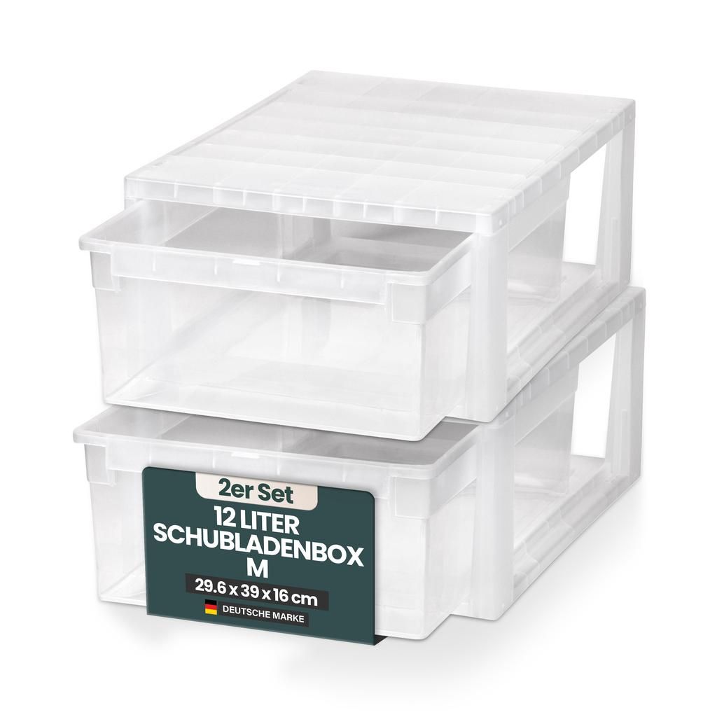 Set: 2 x Schubladenboxen Größe M mit Nutzvolumen 12 Liter Produktbild 