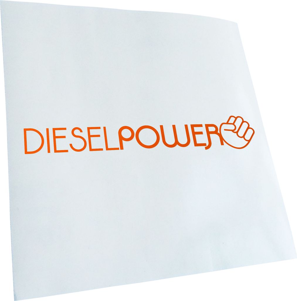 Kiwistar - Autoaufkleber - orange - 40 x 6 cm - Diesel Power - Heckscheibenaufkleber - Aufkleber für Auto Kfz Fahrrad, LKW, Truck Mofa
