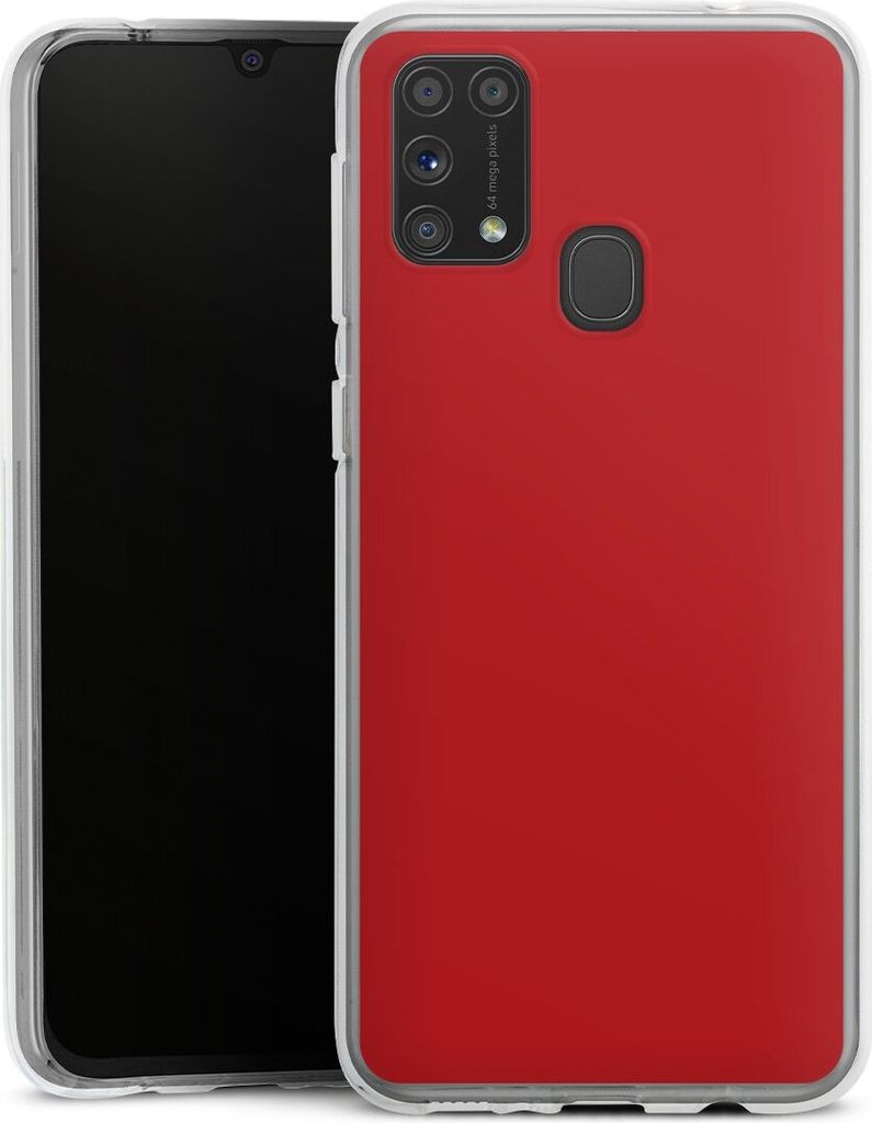 DeinDesign Handyhülle für Samsung Galaxy M31 Silikon Hülle Case Smartphone Schutzhülle Farbe Rot einfarbig