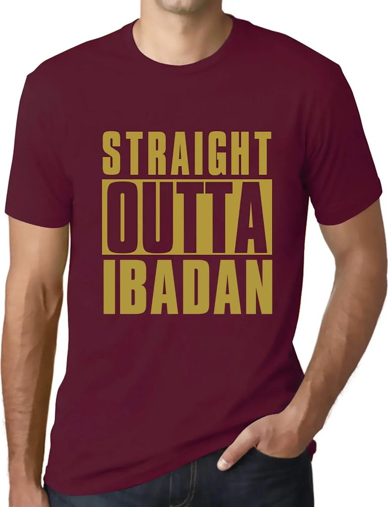 Herren Grafik T-Shirt Direkt aus Ibadan – Straight Outta Ibadan – Öko-Verantwortlich Vintage Jahrgang Kurzarm Lustige Druck Geburtstag Geschen...