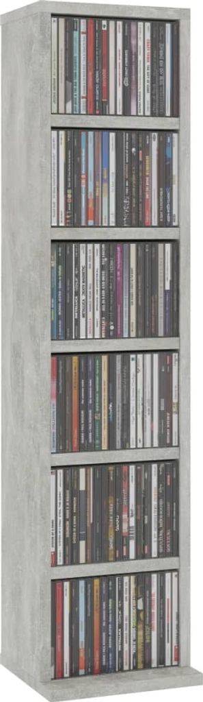 Hochwertigen Möbel CD- & DVD-Regale - Grau CD-Schrank Betongrau 21x20x88cm Holzwerkstoff NEU4972691