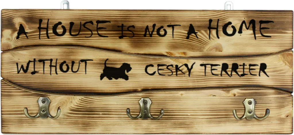 Appendiabiti Legno e Cane Terrier Ceco | Art-Dog Porta Medaglie Vero