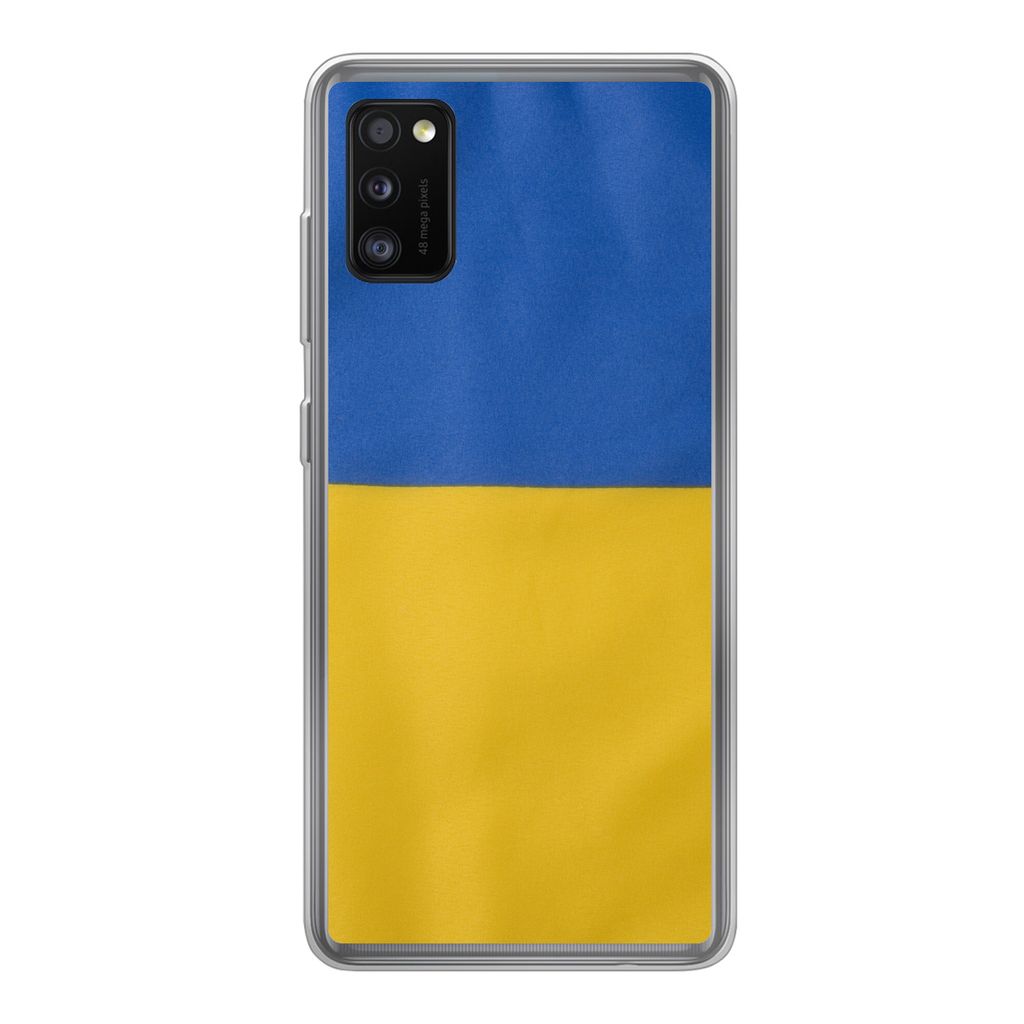 MuchoWow Handyhülle Schutzhülle Hülle für Samsung Galaxy A41 Nahaufnahme der Flagge der Ukraine Silikon Softcase Handy Hülle - Mobiltelefon