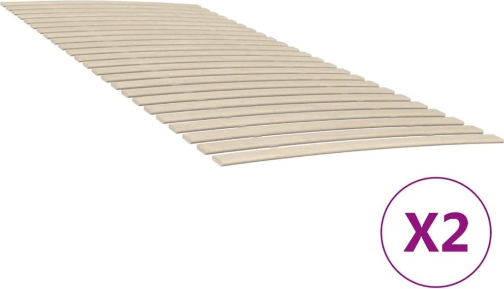Lattenroste mit 48 Latten 2 Stk. 100x200 cm