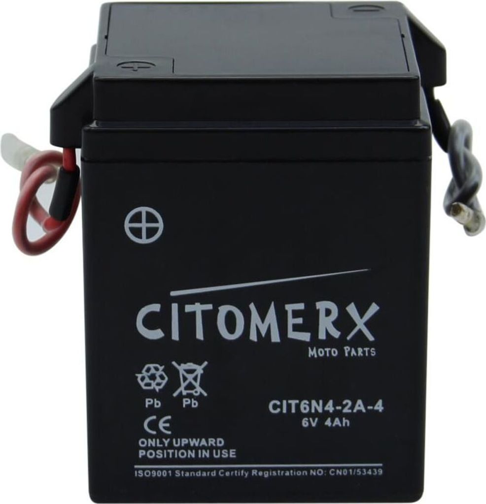 Gel-Batterie CIT 6N4-2A-4, 6 V 4 Ah, Steckkontakt, DIN 00414