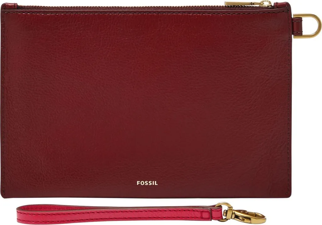Sac d'accessoires Fossil Wristlet bordeaux : petite maroquinerie luxe