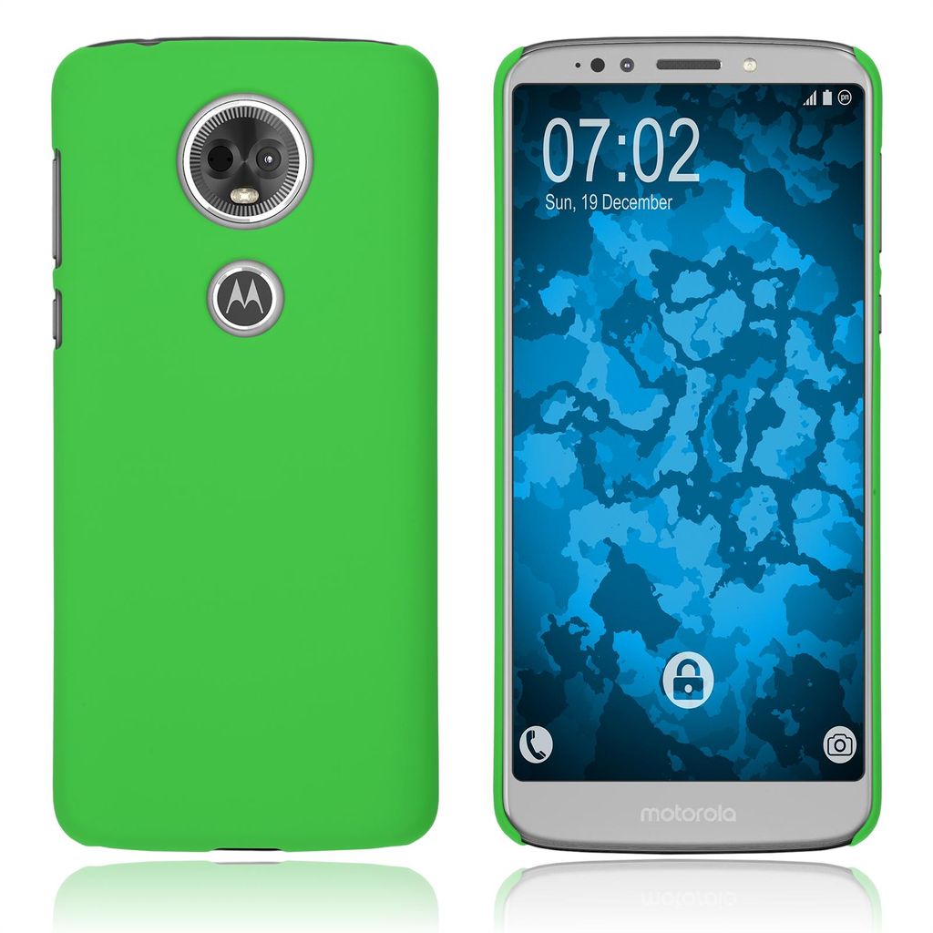 PhoneNatic Case kompatibel mit Motorola Moto E5 Plus - Hülle grün gummiert Hard-case Cover